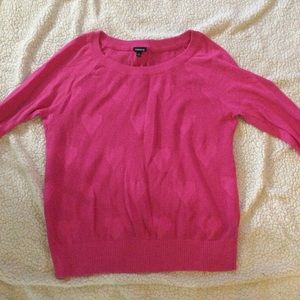 Torrid pink heart print sweater